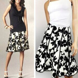 CAbi Sz 8 Dashing Skirt #937 Flare/Tulip/Swing 100% Cotton Black & White 176A